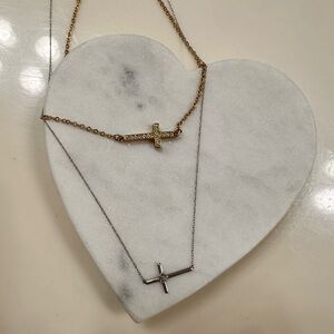 Elegant Gold and Silver Cross Necklaces